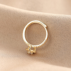 Регулируемые кольца из латуни с паве из кубического циркония для женщин FS-WG836E5-01