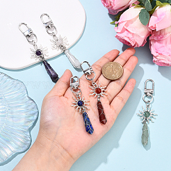 5шт. брелки из сплава натуральных драгоценных камней&nbsp;KEYC-YW00216