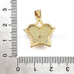 Подвески из латунной микро-паве из кубических цирконий в виде черных ракушек&nbsp;KK-D328-23G