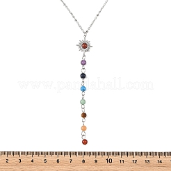 7 collana lunga con nappa e gemma chakra&nbsp;NJEW-JN06603