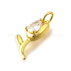 Pendentifs avec zircon cubiques à micro-pavés en laiton&nbsp;KK-Z102-01G-02