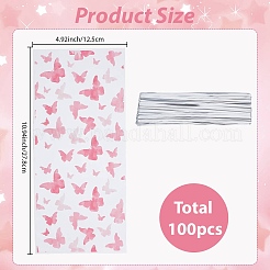 100 шт. целлофановые пакеты для конфет с принтом бабочек из ОПП&nbsp;OPP-SP0001-06