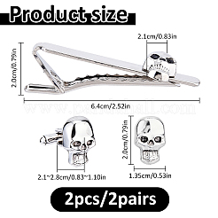 Ensembles de boutons de manchette et de pinces à cravate en alliage&nbsp;AJEW-WH0886-09A