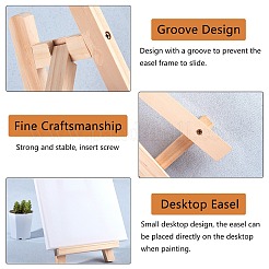 Складной настольный мольберт из соснового дерева AJEW-NB0001-62