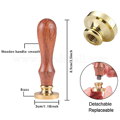 Латунная восковая печать штамп с ручкой AJEW-WH0184-0167