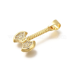 Porte micro ouvrent pendentifs zircone cubique en laiton de placage&nbsp;KK-Z086-66G-03