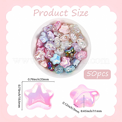 50 шт. непрозрачные акриловые бусины с УФ-покрытием OACR-PA0001-01