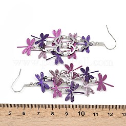 Pendientes colgantes de libélula de acero inoxidable 430&nbsp;EJEW-A137-04P-05