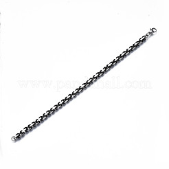 Ионное покрытие (ip) двухцветные браслеты из нержавеющей стали 201 византийские цепи&nbsp;BJEW-S057-95A