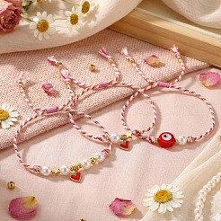 3 braccialetti con ciondoli in ottone smaltato fatti a mano&nbsp;OI2276-10
