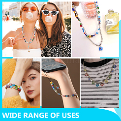 120 шт. 6 стиля круглых стеклянных бусин миллефиори ручной работы LAMP-GA0001-20