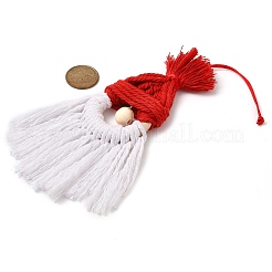 Decorazioni natalizie fatte a mano in macramè di cotone intrecciato con filo di Babbo Natale&nbsp;HJEW-JM02455