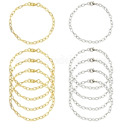 鉄アズキチェーンブレスレット10個  カニカン付き  ゴールドカラー  8-1/8インチ（20.5cm）&nbsp;IFIN-YW0004-03G