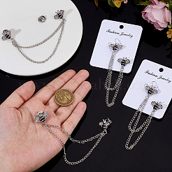 4 шт. броши из цинкового сплава с бахромой и стразами в виде пчелы JEWB-FH0002-33P