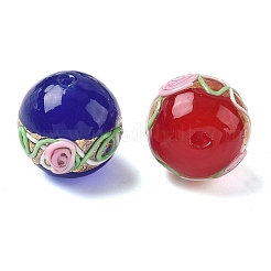 Бусины ручной работы золотой фольги стекла&nbsp;LAMP-K039-39