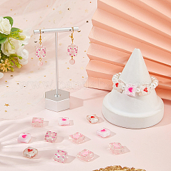 16 шт. 4-х цветные эмалевые бусины ручной работы в технике лэмпворк ко Дню святого Валентина&nbsp;LAMP-PA0001-07