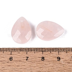 天然石ローズクォーツペンダント  ティアドロップチャーム  多面カット  17.5~18.5x12.5~13.5x5~6.5mm  穴：0.9~1.6mm&nbsp;G-N362-13H
