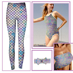 Блестящая голограмма спандекс русалка ткань с принтом рыбьей чешуи DIY-WH0304-478