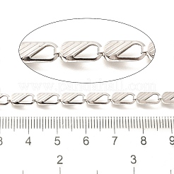 304ステンレススチール楕円リンクチェーン  溶接されていない  スプールで  ステンレス鋼色  10x4x2.5mm&nbsp;CHS-H035-01P
