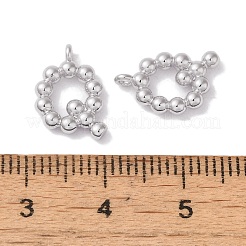 真鍮チャーム  カドミウムフリー＆ニッケルフリー＆鉛フリー  文字チャーム  プラチナ  14x9x2mm  穴：1mm&nbsp;KK-S368-16P-Q