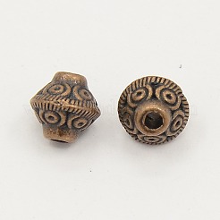 Тибетский стиль двойной конус Шарики прокладки&nbsp;TIBEB-X0003-NR