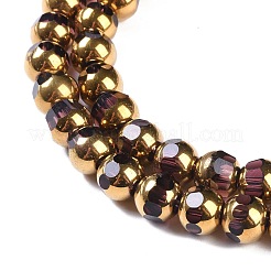 Стеклянные бусины с гальваническим покрытием &nbsp;X-EGLA-Q128-04A-FP05