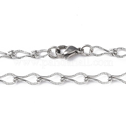 Collier à maillons en forme de larme en acier inoxydable 201 anti-ternissement pour hommes et femmes&nbsp;NJEW-I122-03P