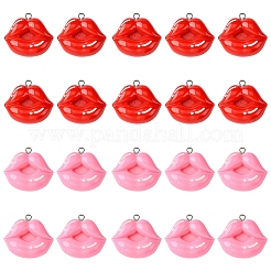 10 шт. 2 цвета непрозрачные подвески из смолы&nbsp;RESI-YW0003-46