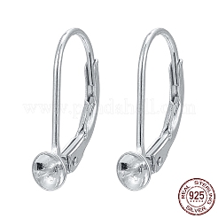 スターリングシルバーレバーバックフープピアス925個  銀  17x10x4mm  ピン：0.7mm&nbsp;STER-L054-51S
