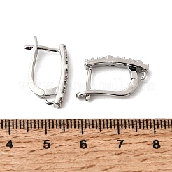 Rechteckige Ohrringfassung aus Messing mit Mikropavé-Fassung aus klarem Zirkonia&nbsp;KK-Z154-05P