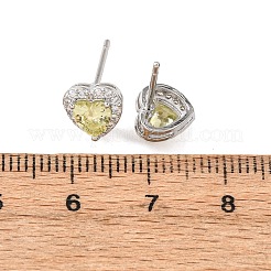 Valentinstag-Ohrstecker aus Messing mit Mikropavé-Zirkonia&nbsp;EJEW-Z164-30P