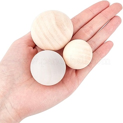 Натуральный деревянный круглый шар WOOD-PH0001-17-WH