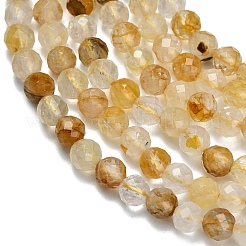 Бусины из натурального желтого гематоидного кварца класса А&nbsp;G-L642-F04-4mm