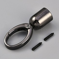 合金製バッグ留め具  ネジ付き  ウェビング用  ストラップバッグアクセサリー  ガンメタ色  62x24.5x18mm&nbsp;FIND-WH0172-41B
