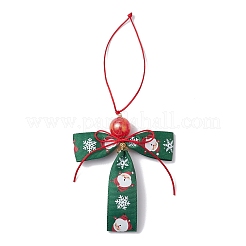 2 pz decorazioni natalizie con ciondolo a croce in grosgrain di poliestere&nbsp;HJEW-JM02609
