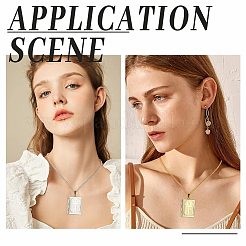 2шт. 2-х цветный латунный прямоугольник с крестообразным медальоном для ожерелий NJEW-AR0001-03