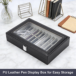 Coffret de présentation pour stylos rectangulaire en similicuir anti-poussière&nbsp;CON-WH0089-251