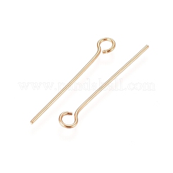 304ステンレススチールアイピン  ゴールドカラー  22x0.6mm  穴：2mm&nbsp;X-STAS-L238-005H-G