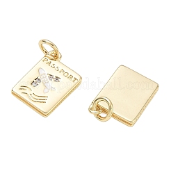Micro pavé de latón con circonitas cúbicas transparentes y dijes esmaltados&nbsp;CU-CBA01AA-14C-G