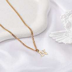 Collier avec pendentif lettre en acier inoxydable 304&nbsp;NJEW-LP0001-33N-G