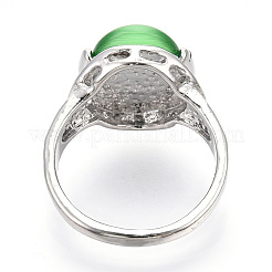 Овальные кольца на пальцах «кошачий глаз» RJEW-N044-07