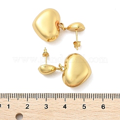 女性用304ステンレススチールスタッドピアス  ハート  ゴールドカラー  30x19mm&nbsp;EJEW-A125-37G