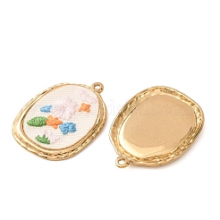 Pendentifs en acier inoxydable 304 et tissu brodé&nbsp;FB-CBAFBAF-01G