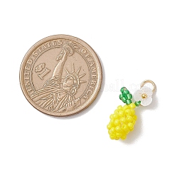 Лимон из стеклянных бусинок с подвесками в виде цветов&nbsp;PALLOY-MZ00854