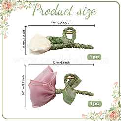 2 шт. 2 стиля заколки-когти из цинкового сплава и полиэстера&nbsp;PHAR-GO0001-06