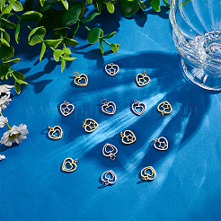 24 шт. 6 стиля латунные подвески в форме сердца&nbsp;KK-AR0004-78