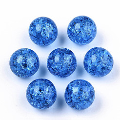 Brins de perles rondes acryliques craquelées transparentes&nbsp;LS-CCG-R002-12mm-03