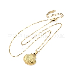 Ожерелья с подвесками в форме ракушки из нержавеющей стали 304 NJEW-M096-20G