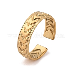 Стрелка 304 нержавеющая сталь открытое манжетное кольцо для женщин RJEW-M049-01G-06