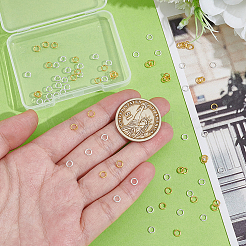 80 шт. 2 цвета 925 спаянных закрытых соединительных кольца из стерлингового серебра&nbsp;STER-PH0003-41